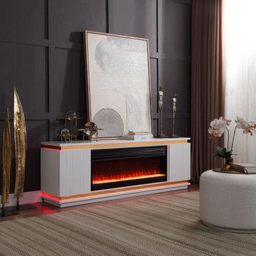 Tristan 70.5"W TV Stand with Fireplace and Speaker