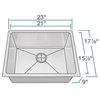 MR Direct 0.75" Radius Stainless Steel Single Bowl Kitchen Sink