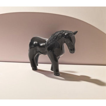 Marble Unicorn, Decorative Figurine, Jet Black