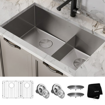 Standart PRO 32" Undermount Stainless Steel 2-Bowl 16 Gauge Kitchen Sink