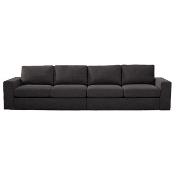 London 4 Seater Sofa, Dark Gray Linen