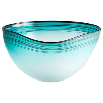 Kapalua Bowl, White, Glass, 14"W (10894 MGP6G)