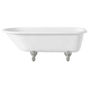 Cheviot Products Cast Iron Bathtub With Continuous Rolled Rim, Chrome