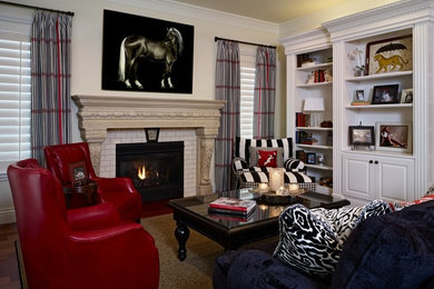 Inspiration for a transitional family room remodel in Denver