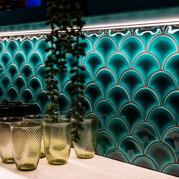 Contemporary Smart Home Cinema and Bar, St Albans