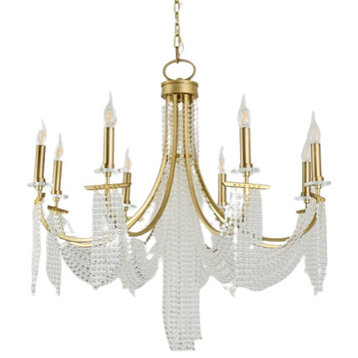 Creative Contemporary LED Crystal Chandelier With Beads, 8 Lights