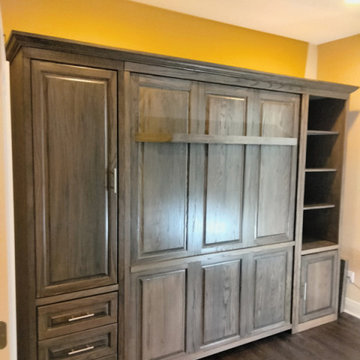 Traditional Murphy Wall Bed with 7” Shelf Leg, Side Pier Nightstand Cabinets