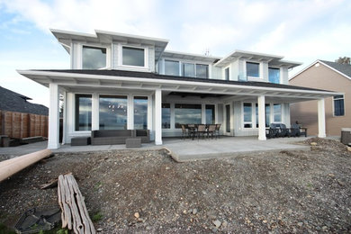 Example of a beach style exterior home design in Vancouver
