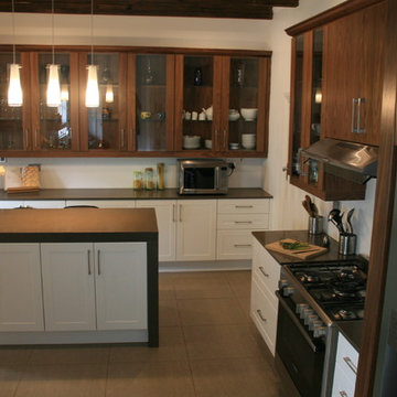 Beautiful modern kitchen with a rustic touch