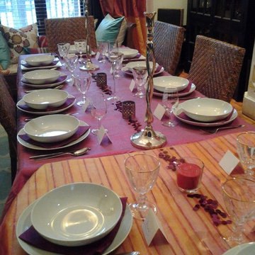Festive colourful party table