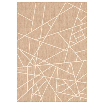 Sisal Abstract eCarpetGallery Area Rug, Taupe-Champagne, 5'3"x7'7"
