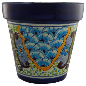 Mexican Ceramic Flower Pot Planter Folk Art Pottery Handmade Talavera 03
