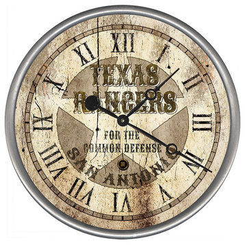 Texas Rangers Round Vintage Clock, 23"