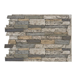 141-36-BRIGHTON FAUX WIDE STACKED STONE WALL PANELS - 36"H - Wall Panels