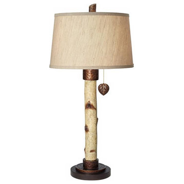 Pacific Coast Lighting Birch Tree 33.5" Metal and Resin Table Lamp in Natural