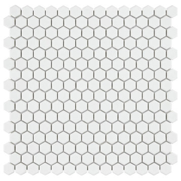 Colmena Hex Matte White Porcelain Floor and Wall Tile