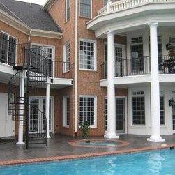 s014 Spiral Staircase with custom landing from Deck to patio in Forest, Virginia - Products