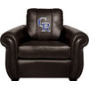 Colorado Rockies MLB Alt Logo Chesapeake BROWN Leather Arm Chair