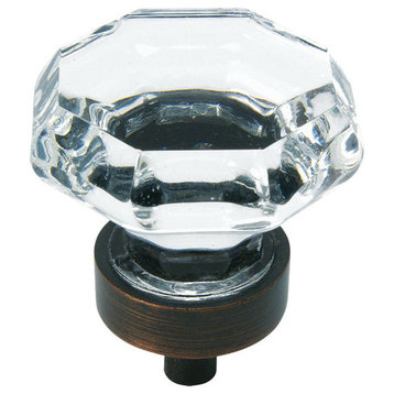 Cosmas 5268ORB-C Oil Rubbed Bronze and Clear Glass Cabinet Knob