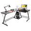 Modern Sleek Desk, MDF, Wood Effect and Metal Frame, Reversible Design, Black