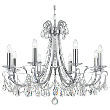 Othello 8 Light Clear Spectra Crystal Polished Chrome Chandelier