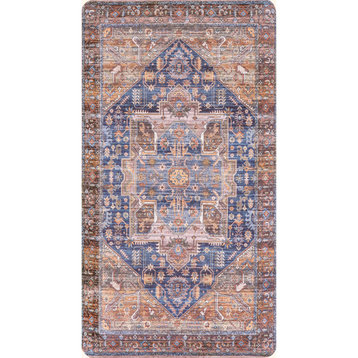 nuLOOM Persian Traditional Kitchen or Laundry Comfort Mat, Blue 20" x 32"