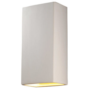 Ambiance Big Rectangle, Closed Top Wall Sconce, Bisque, E26