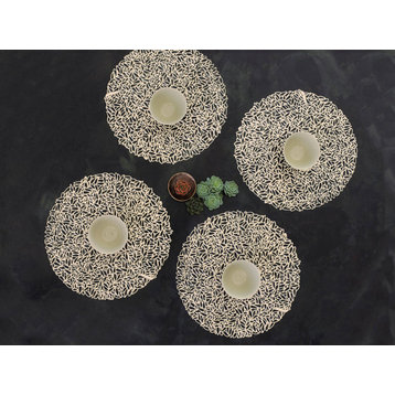 Pressed Petal Table Mat 15", Champagne