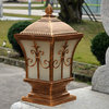 Luxury Antique Outdoor Waterproof Pillar Lamp for Courtyard, Bronzed, Dia7.1xh15.0''