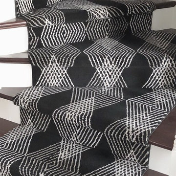 Black and White Patterned Staircase Runner