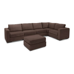 6 Seats + 8 Sides  in Chocolate Padded Velvet Covers - Sectional Sofas