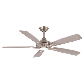 Minka-Aire Dyno LED 52" Ceiling Fan F1000-BN/SL, Brushed Nickel With Silver