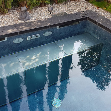 Beton- Folienbecken 5,00 x 3,00 x 1,50 m mit dunkler Srukturfolie