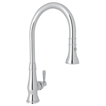 Rohl Patrizia Single-Lever Handle Pull-Down Kitchen Faucet, Polished Chrome