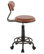 Lumisource Swift Task Chair, Antique Metal and Brown PU Leather