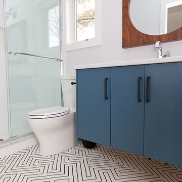 encaustic cement tile palooza in multiple bathroom renovations
