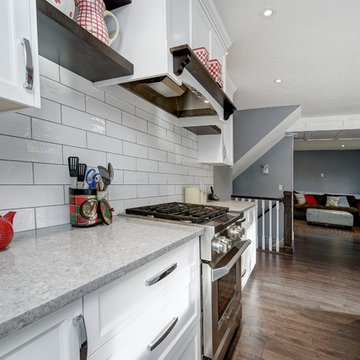Range counter area and custom hood canopy above.