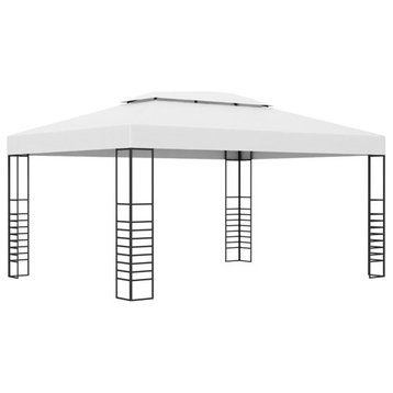 vidaXL Gazebo Pavilion Canopy Tent with Double Roof Powder-Coated Steel White