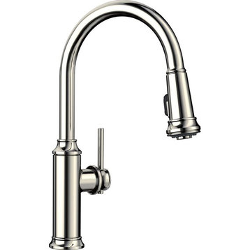 Blanco 442502 Empressa 1-Handle Pull-Down Kitchen Faucet, Polished Nickel