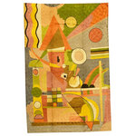 Kashmir Designs - Kandinsky Colorful Silk Modern Rug / Wall Art Hand Embroidered 4ft x 6ft - This modern accent Rug is hand embroidered by the finest artisans of Kashmir and design inspired by the works of modern artist, Wassily Kandinsky. Many of our customers buy these contemporary rugs as a wall art to decorate the walls of their modern homes or to spice up their traditional decor. The expert Kashmiri needlework in this handmade, hand embroidered contemporary rug is of the finest chainstitch, a superlative stitch. The eye-catching design deserves to be seen and experienced. Wherever you place it, it is sure to draw attention. The art silk embroidery makes it soft to the touch, and the texture of the embroidery is a sensory delight. This area rug will make an excellent outdoor or indoor rug and will add fun and festive atmosphere to your home.