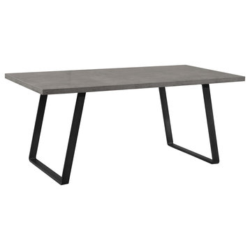 Coronado Dining Table, Gray Powder Coated Finish With Cement Gray Top