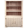 Montana Log Collection Wood Bookcase With Storage In Ready To Finish MWHCBC