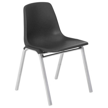 NPS 8100 Series 31" Modern Metal Poly Shell Stacking Chair in Black