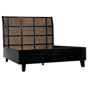Noir Furniture Porto Bed A With Headboard And Frame, Queen