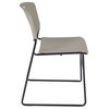 Kee 36" Square Breakroom Table, Gray, Black and 4 Zeng Stack Chairs, Gray