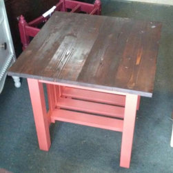 Reclaimed Wood Top End Table - Side Tables And End Tables