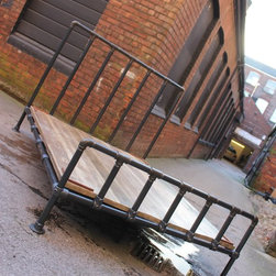 Justin Dark Steel Pipe & Industrial Scaffolding Fittings Kingsize Bed Frame - Panel Beds