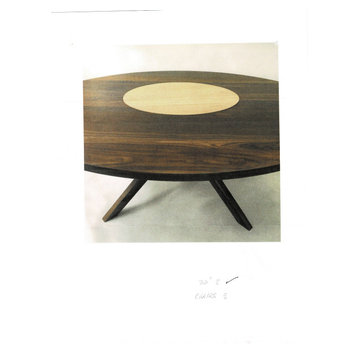 Walnut dining table with lazy susan