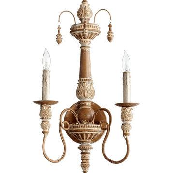 Two Light French Umber Wall Light