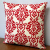 Red Polyester 18 x 18" Damask Jewel Pattern Outdoor Throw Pillow, Set Of 2, Pill